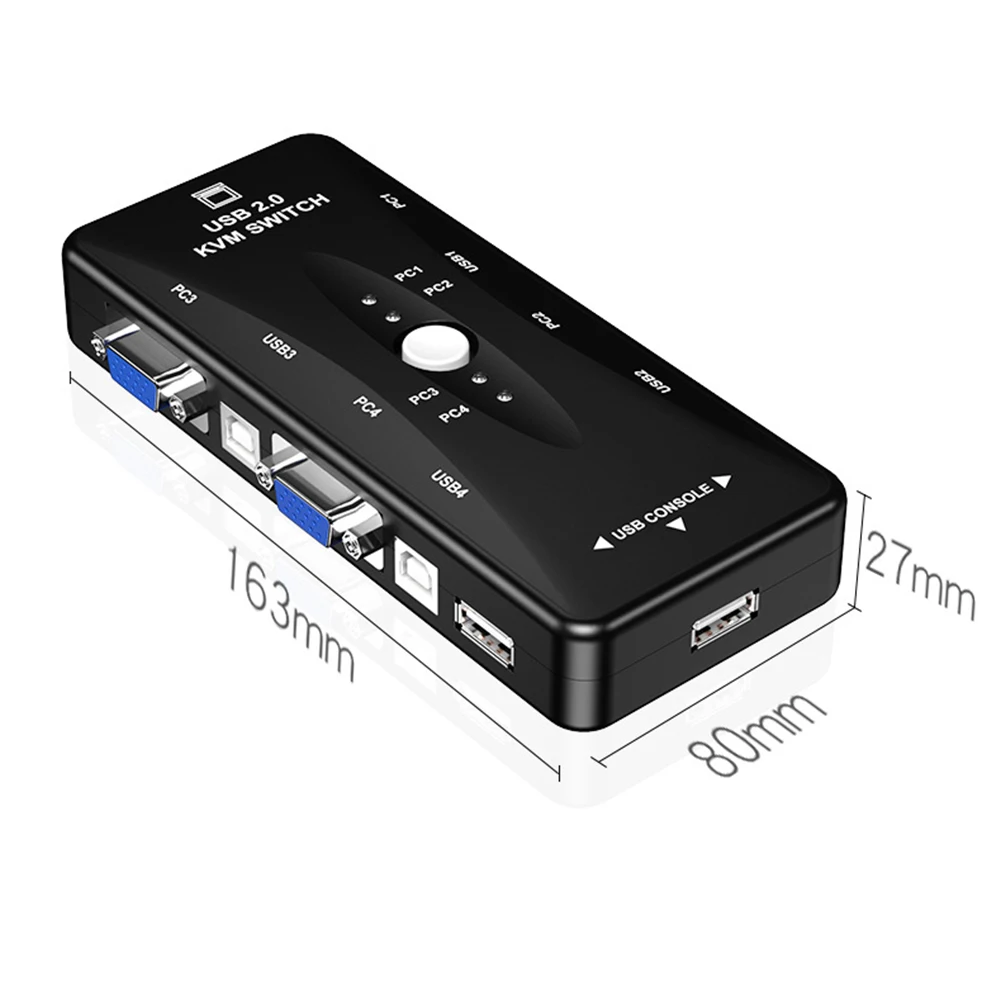 USB HDMI uyumlu KVM Anahtarı Yeterli Dayanıklılık ve Sağlamlık ile 4 in 1 çıkış VGA Splitter Kutusu Klavye Fareler Monitör